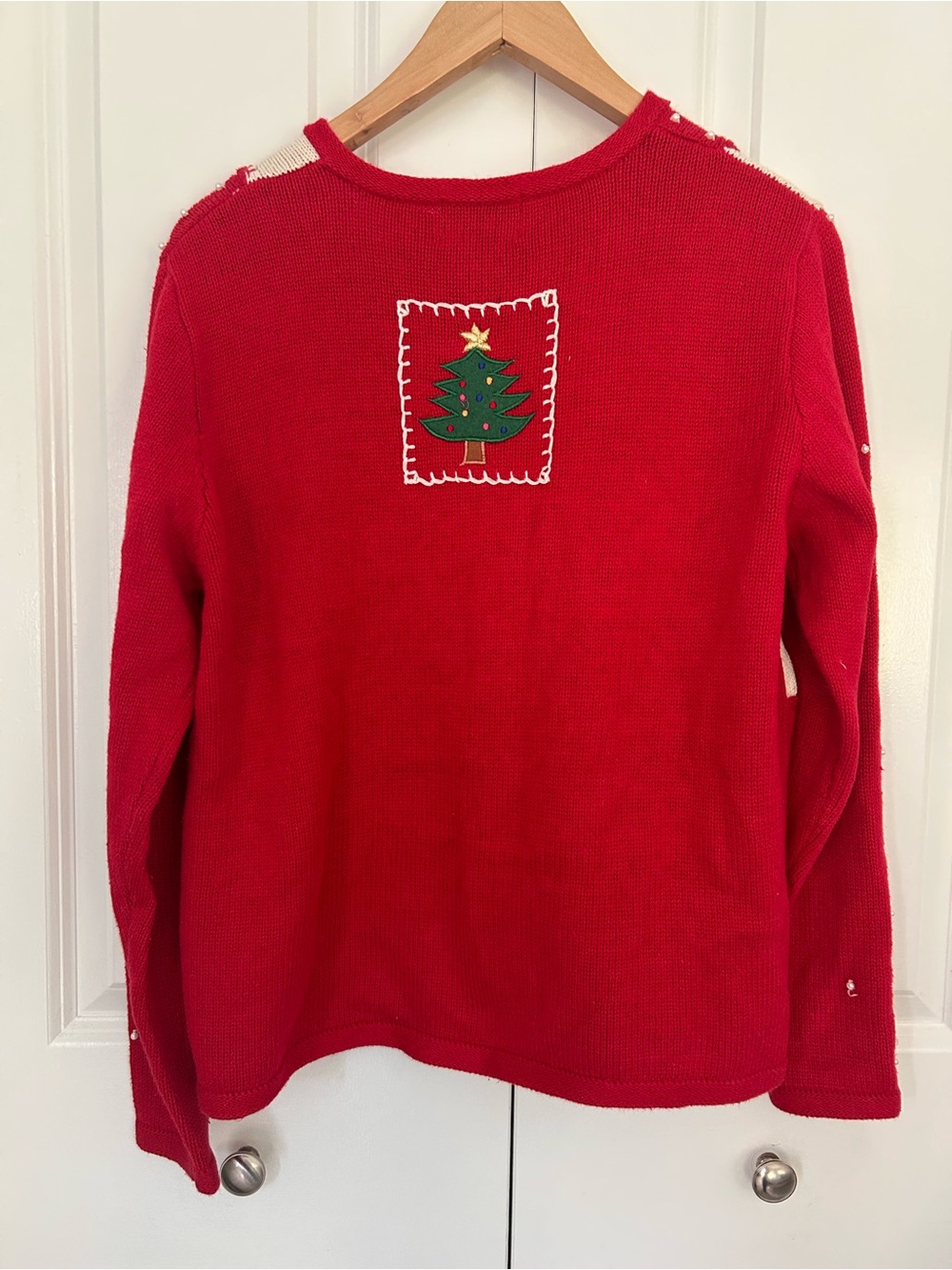 Vintage Christmas sweater 12 days of Christmas small embroidery beading classic - Picture 7 of 10